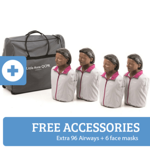 Laerdal Little Anne QCPR 4-pack, donkere huid - 2462