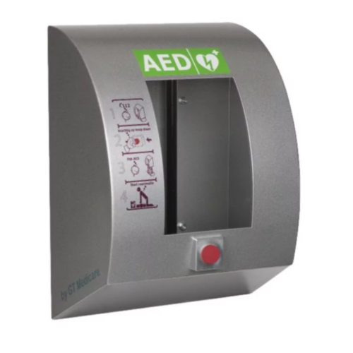 SixCase AED Binnenkast Met Drukknop (Grijs) 