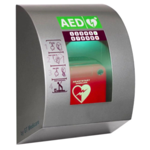 SixCase SC1440 RVS AED Buitenkast Met Pincodeslot (Grijs) 