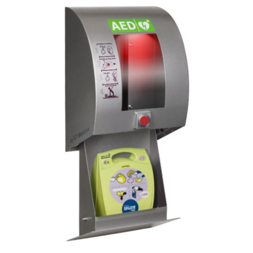 SixCase SC1430 RVS AED Buitenkast Met Drukknop (Grijs)  - 12363