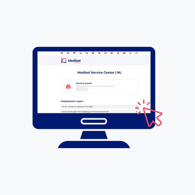 Laptop met service portal homepage open